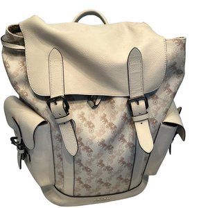 Tan Coach Backpack with Side Pockets